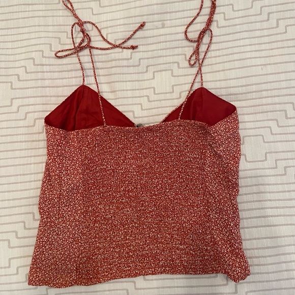 Abercrombie & Fitch Red Floral Tie Sleeve Tank - Picture 3 of 3